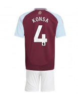 Aston Villa Ezri Konsa #4 Domácí dres pro děti 2024-25 Krátký Rukáv (+ trenýrky)